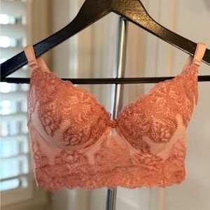 🩷 Prima Valentina Soft Pink Lacy Push Up Underwire Bra Size 36C